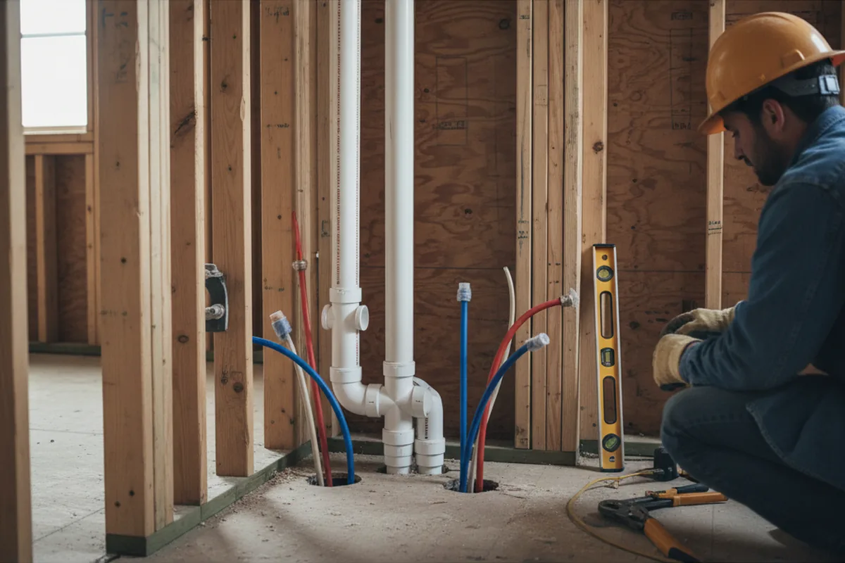 Drain and supply rough-in during Drain Cleaning in Wetumka