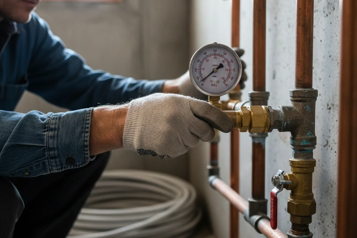Pressure testing a repaired line during Water Line Repair in Wetumka